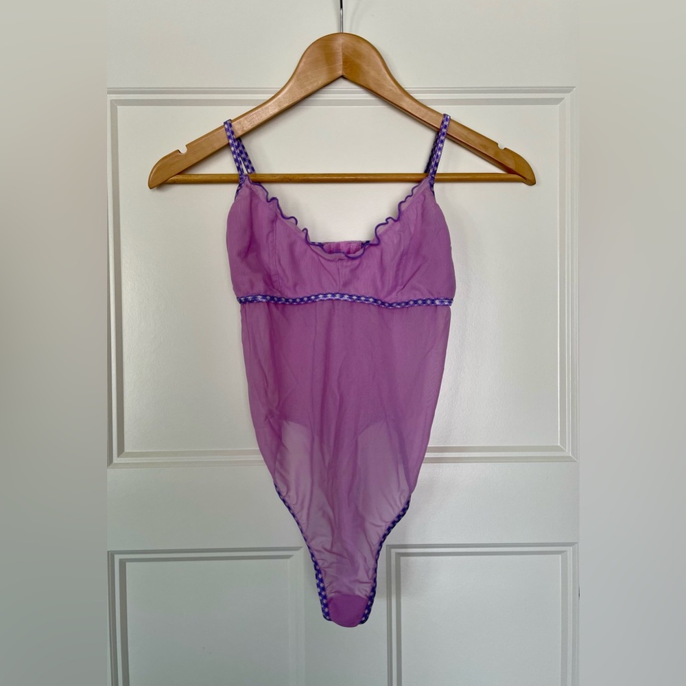 Urban Outfitters Purple Sheer Women's Bodysuit